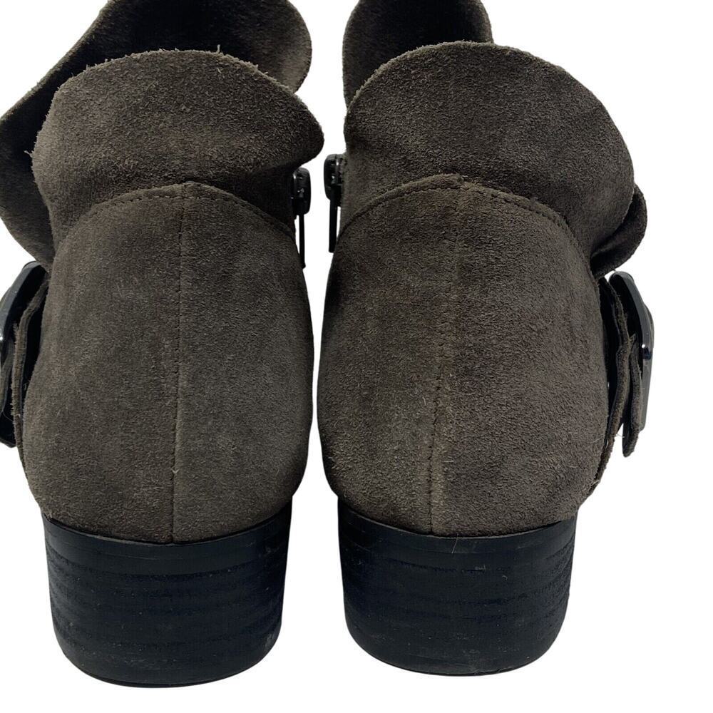 Franco Sarto Suede Buckle Ankle Booties Women’s Sz 8 Taupe Brown - Picture 4 of 6